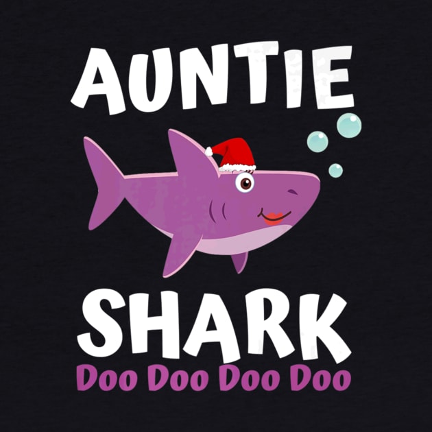 Auntie Shark Premium Christmas Mommy Shark Daddy Shark by Stick Figure103